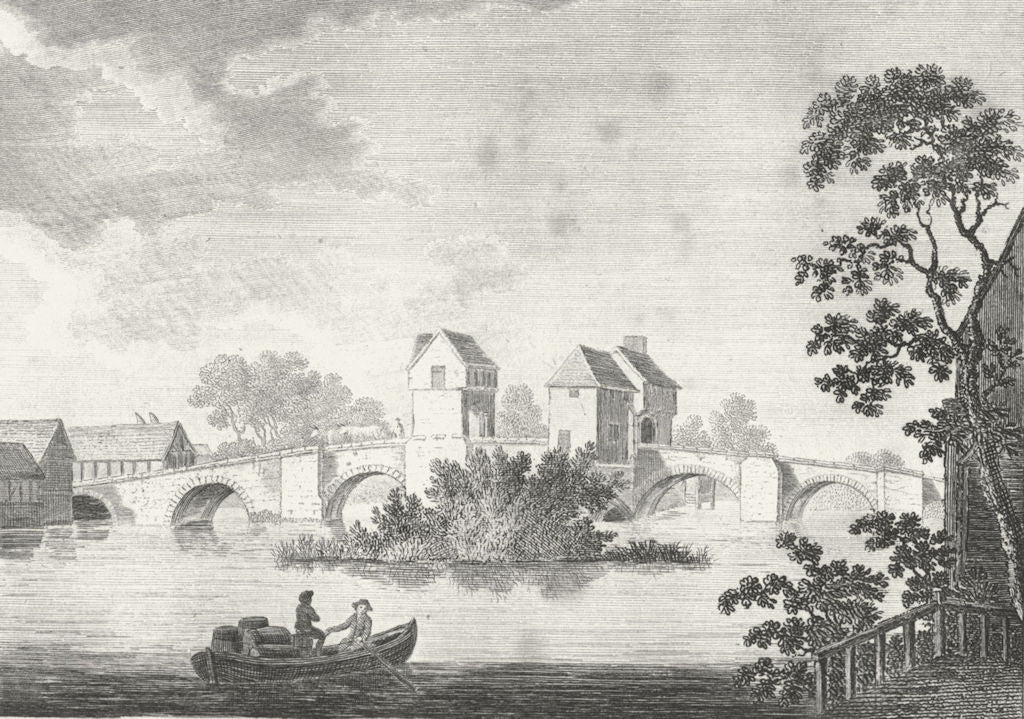 BEDS. Bedford bridge. Grose. 18C 1795 old antique vintage print picture